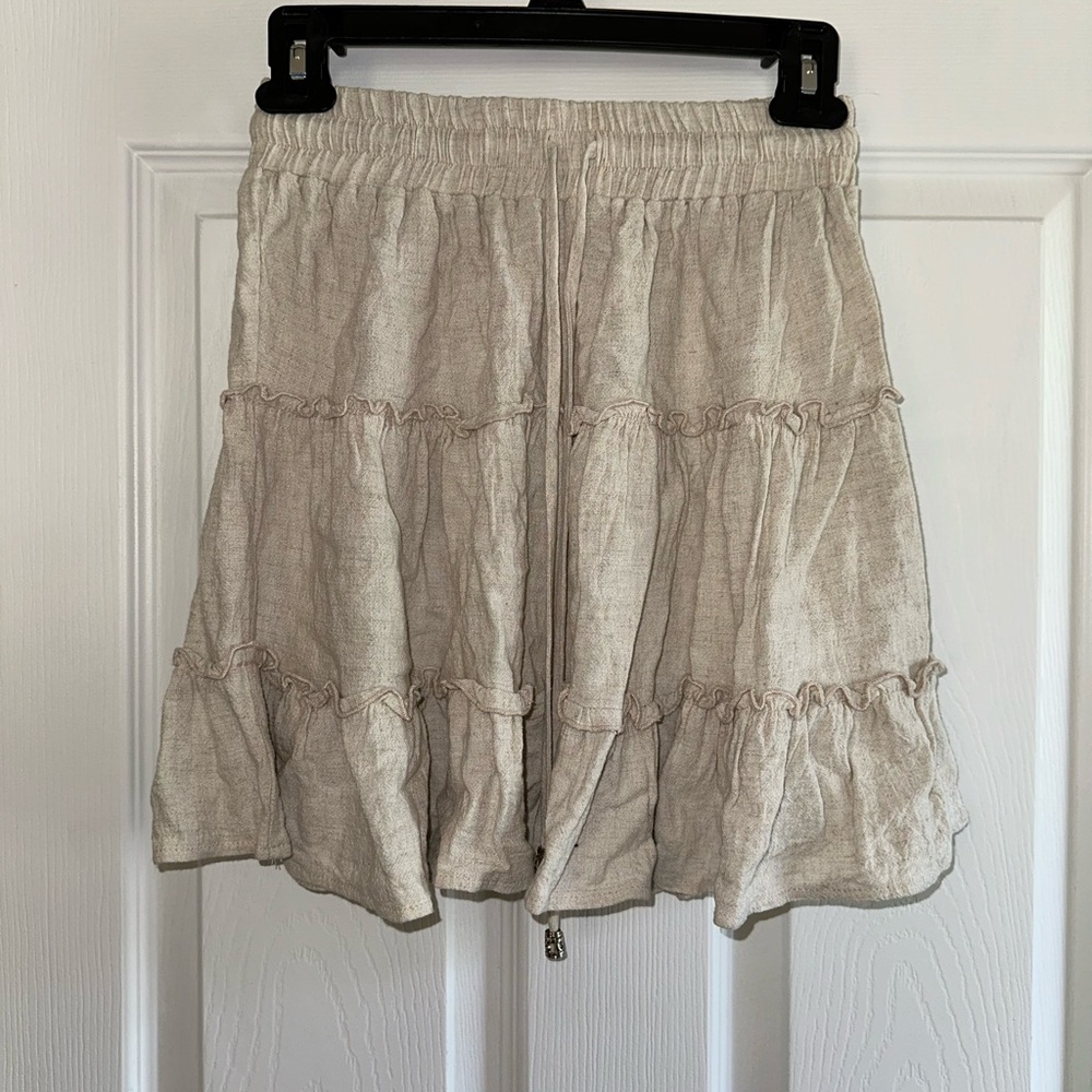 Beige Tiered Skirt